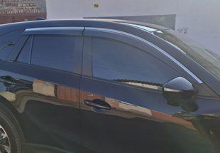Ветровики с хромированным молдингом Niken Luxury (4 шт). Mazda CX-5 2012-2017 гг. bmdc51223-w/s фото
