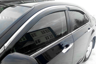 Вітровики з хром молдингом SD (4 шт, HIC). Honda Accord VIII 2008-2012 рр. ho35-m фото