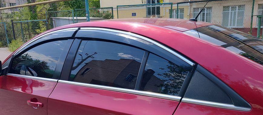 Вітровики з хромованим молдингом (4 шт., Sunplex Chrome). Chevrolet Cruze 2009-2015 рр. plus1003001 фото
