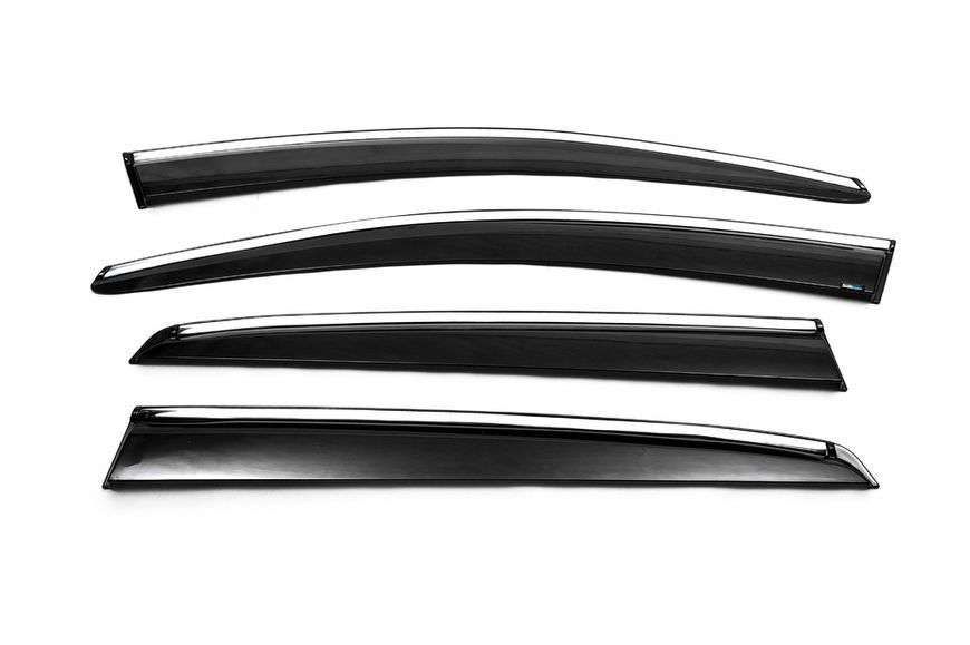 Ветровики с хромированным молдингом HB (4 шт., Sunplex Chrome). Volkswagen Golf 7/E-Golf 2012-2020 гг. plus1026001 фото