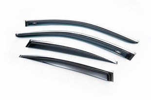 Ветровики с хромированным молдингом SD (4 шт, HIC). BMW 5 серия E60/E61 2003-2010 гг. bm15-m фото