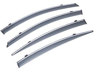 Дефлекторы окон (ветровики) SUN VISORS с хромом Mazda 3 седан 2008-2014 KL-1134 BLK фото