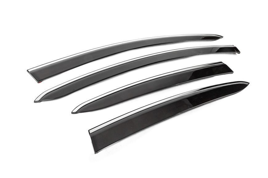 Ветровики с хромированным молдингом (4 шт., Sunplex Chrome).Fiat Linea 2006-2018 гг. chr-1006003 фото
