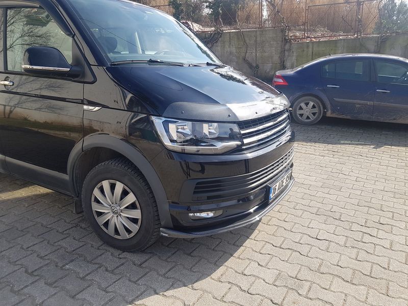 Дефлектор капоту під карбон (EuroCap). Volkswagen T6 2015-2024 рр. 8081k066car фото
