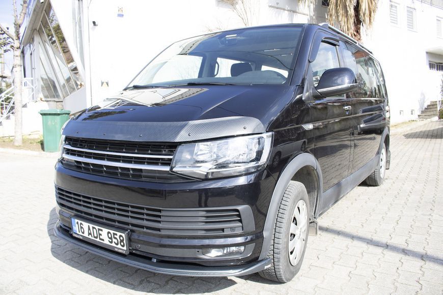 Дефлектор капоту під карбон (EuroCap). Volkswagen T6 2015-2024 рр. 8081k066car фото