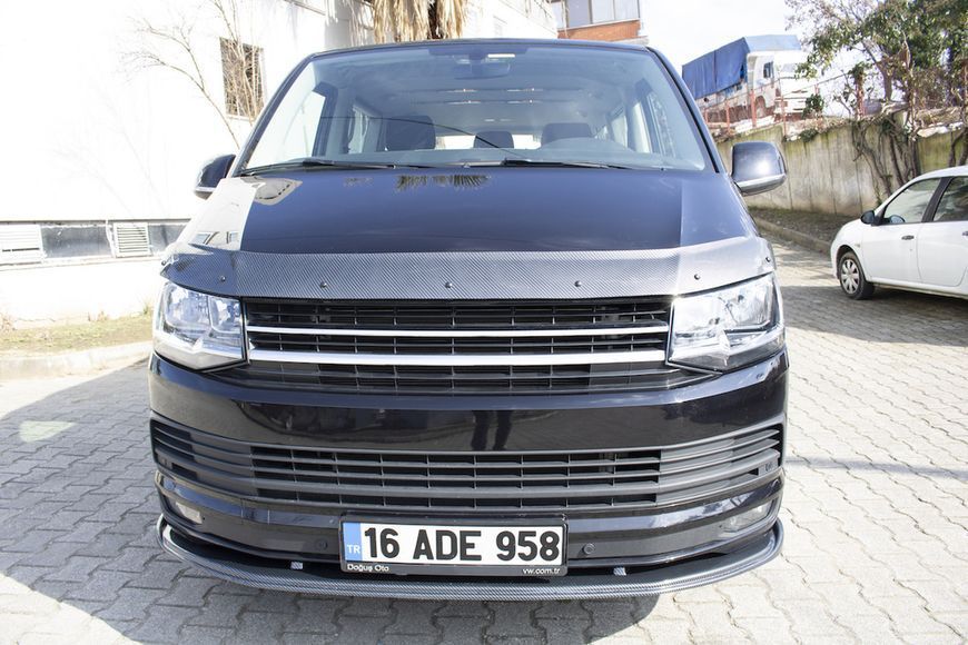 Дефлектор капоту під карбон (EuroCap). Volkswagen T6 2015-2024 рр. 8081k066car фото