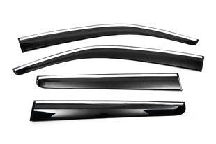Ветровики с хромированным молдингом (4 шт., Sunplex Chrome). Volkswagen Amarok 2010-2022 гг. plus1026008 фото