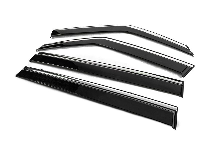 Вітровики з хромованим молдингом Niken Luxury (4 шт).Nissan Patrol Y62 2010-2024 гг. binqx81523-w/s фото