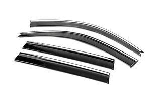 Ветровики с хромированным молдингом Niken Luxury (4 шт). Toyota Land Cruiser Prado 120 2002-2009 гг. btypd0323-w/s фото