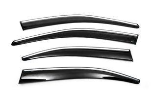 Вітровики з хромованим молдингом Liftback (4 шт., Sunplex Chrome). Skoda Octavia III A7 2013-2019 рр. plus1022001 фото