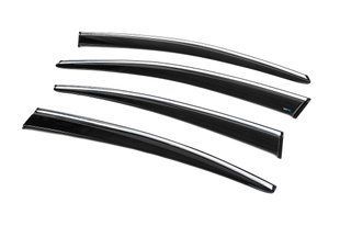 Ветровики с хромированным молдингом (4 шт., Sunplex Chrome). Volkswagen Passat B6 2006-2012 гг. plus1026006 фото