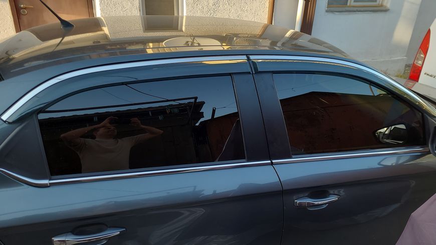 Вітровики з хромованим молдингом Niken Luxury (4 шт). Peugeot 301 2012- рр. bctes1323-w/s фото