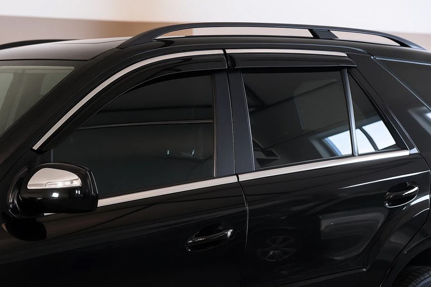 Ветровики с хромированным молдингом Niken Luxury (4 шт). Mercedes ML W164 2005-2011 гг. bbzml0521-w/s фото